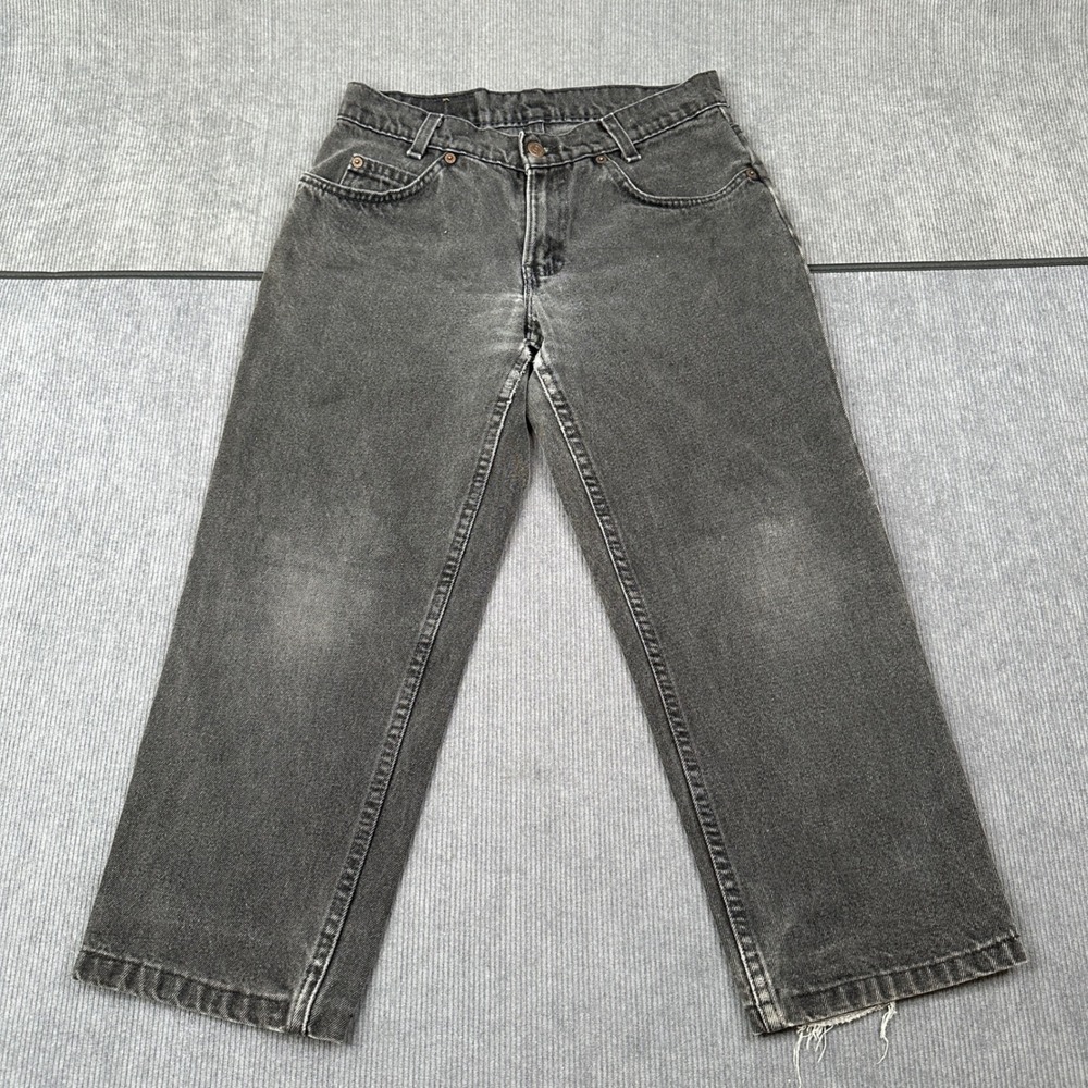 Vintage Levis 550 Orange Tab Relaxed Fit Husky Jeans Faded Black Made in USA 30"